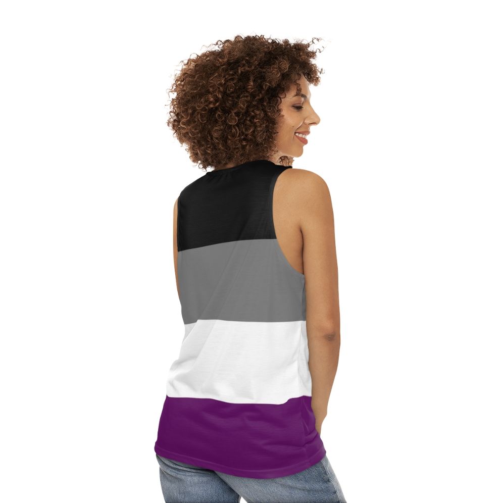 Unisex asexual pride flag tank top - women back