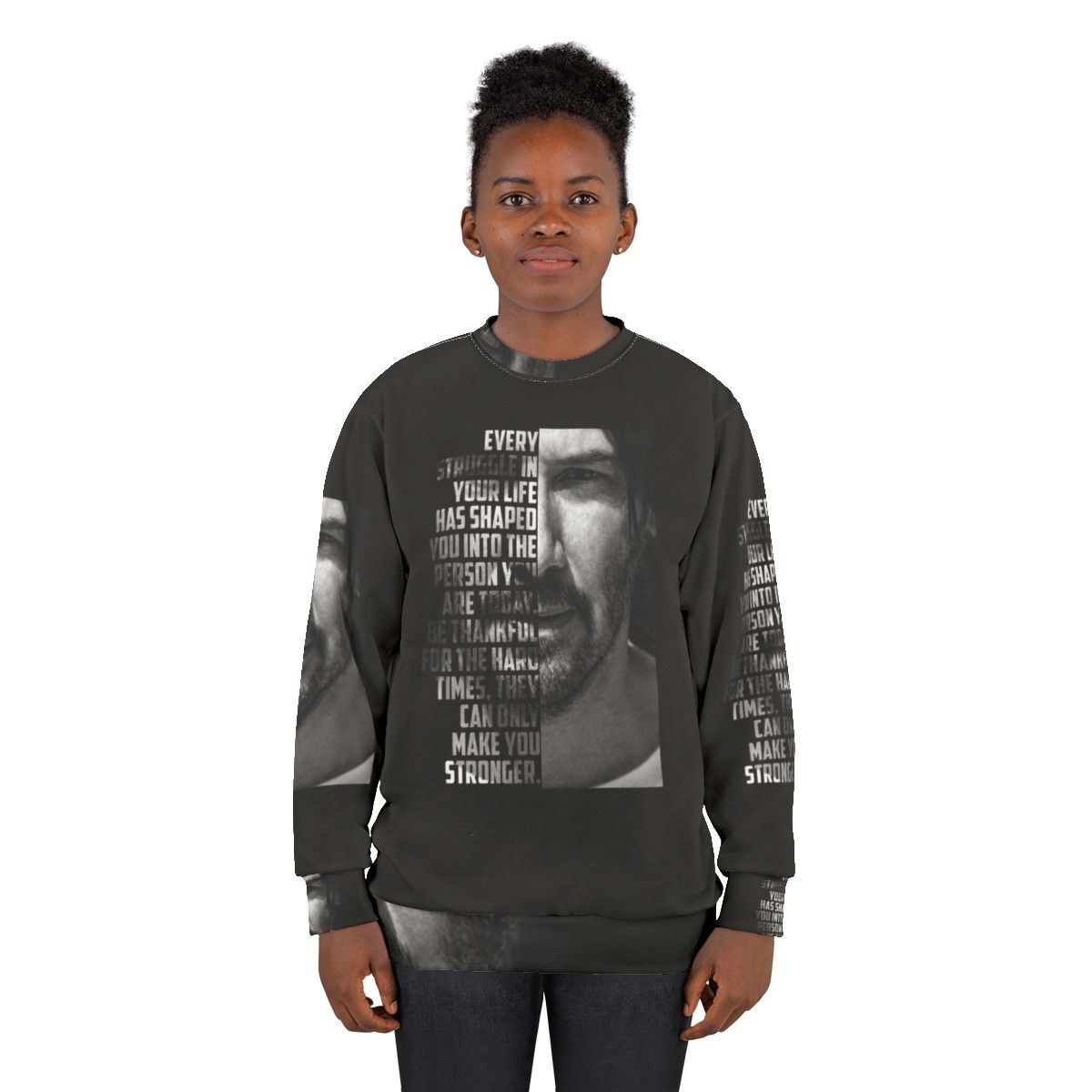 Keanu Reeves sweatshirt with graphic art design - women