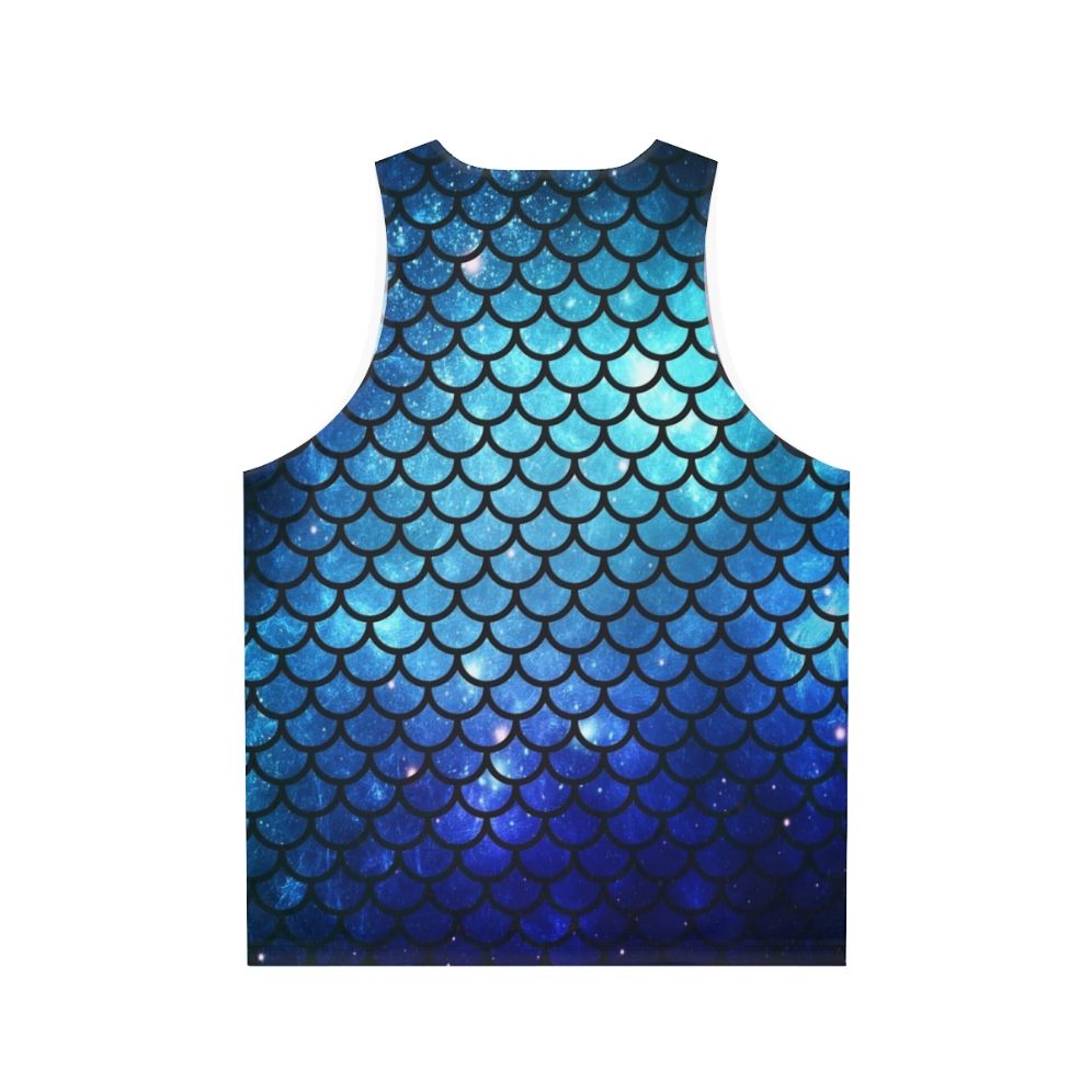 Mermaid-themed unisex tank top with galaxy print and ocean design - Back