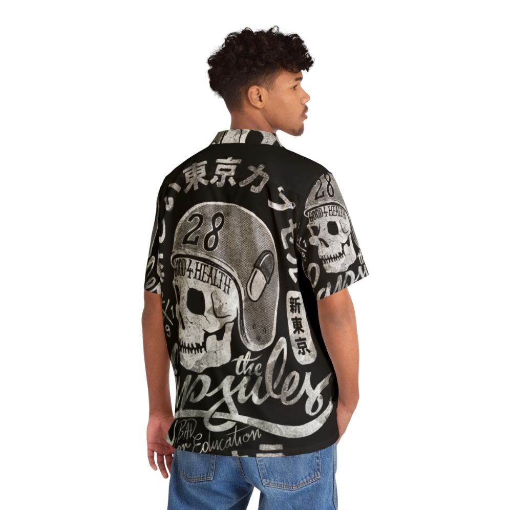 Capsules Hawaiian Shirt with Cyberpunk Anime Biker Designs - People Back