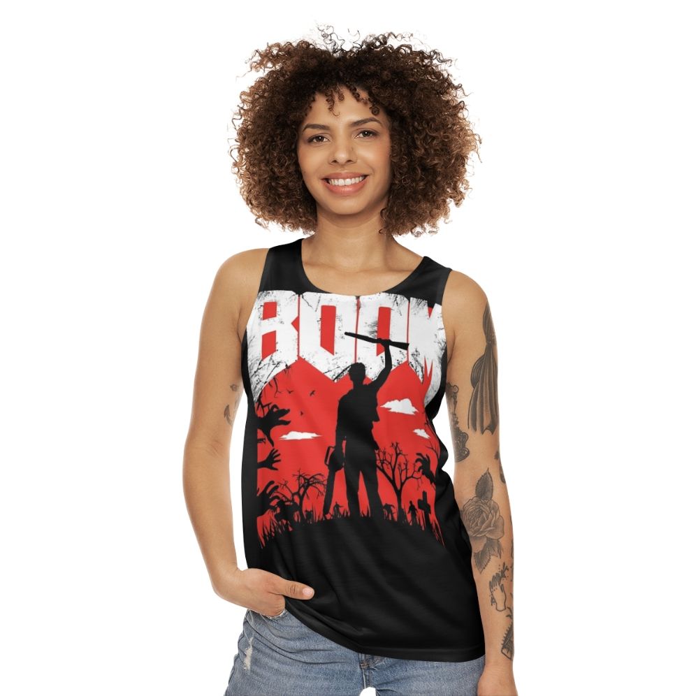 "This Is My Boomstick" Unisex Tank Top featuring a pop culture design - women