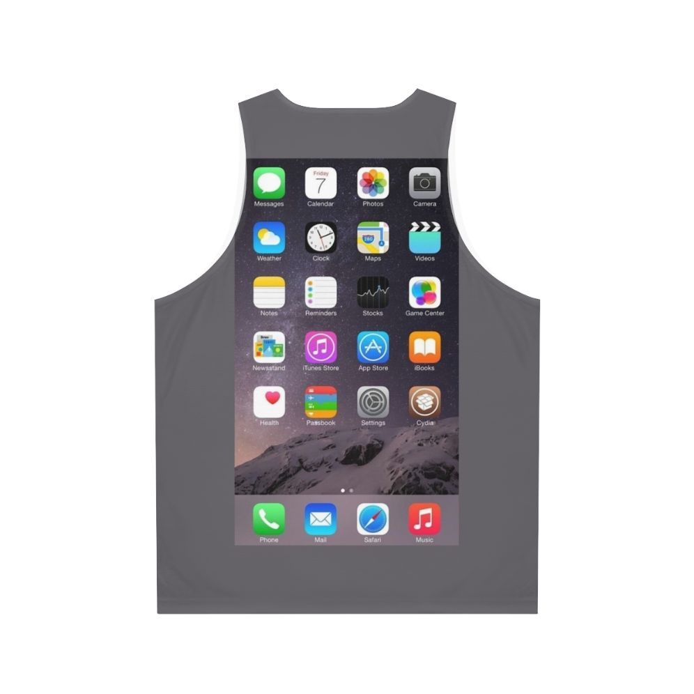 Minimalist Iphone Homescreen Unisex Tank Top - Back