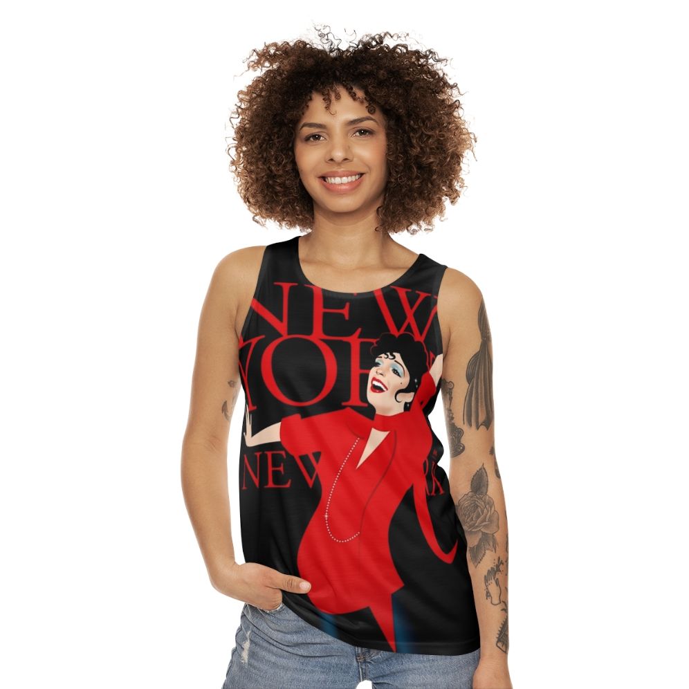 New York Unisex Tank Top featuring Alejandro Mogollo Art - women