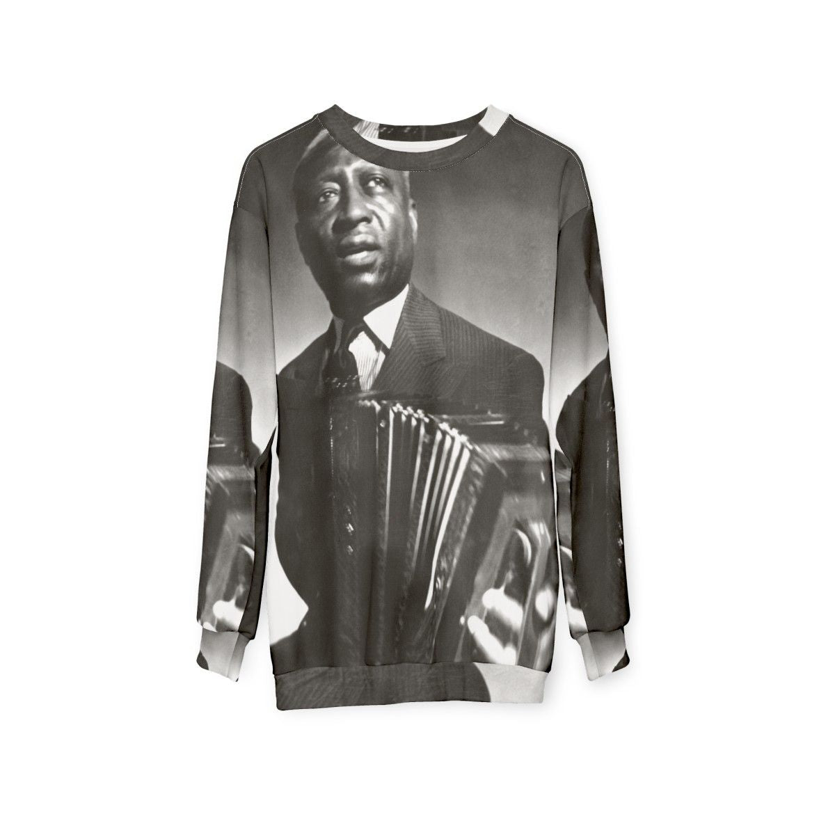 Leadbelly Sweatshirt with Vintage Blues Musician Graphic - hanging