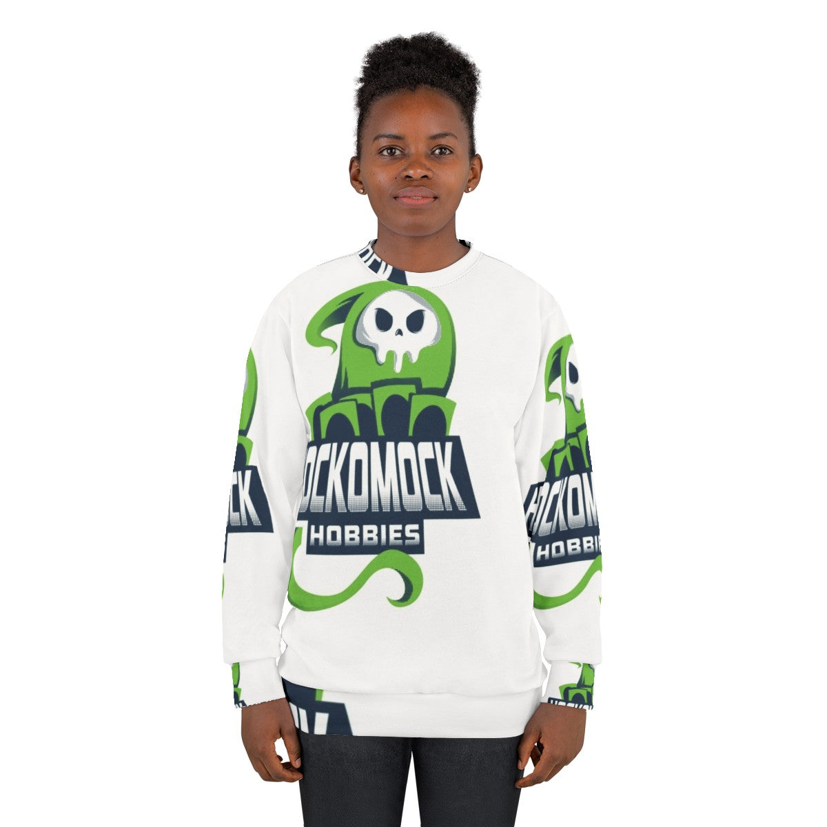 Hockomock Hobbies Logo Sweatshirt for Magic the Gathering Fans and Nerds - women