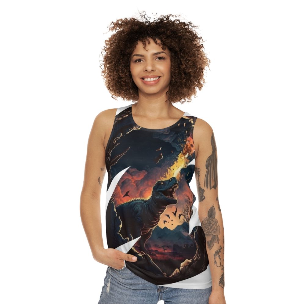 Jurassic era dinosaur unisex tank top - women