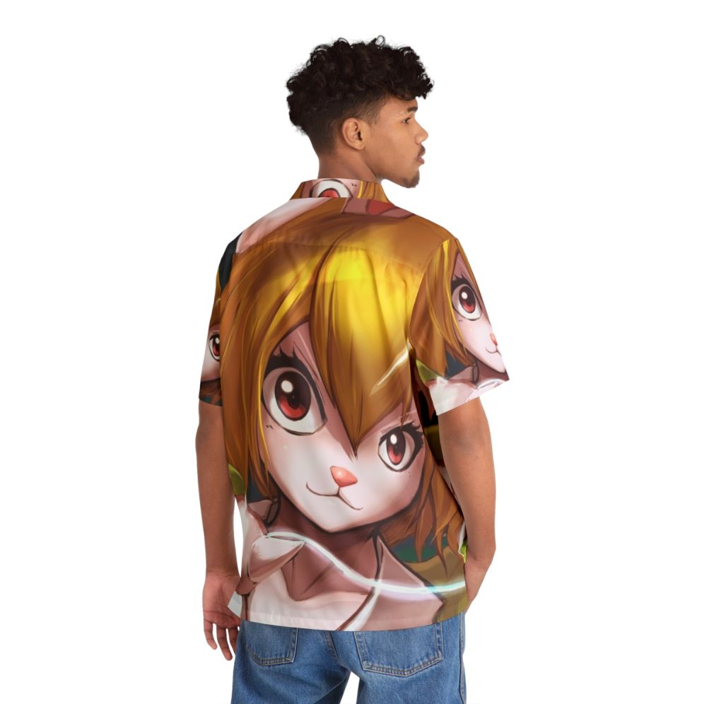 Carrot Hawaiian Shirt featuring an anime girl and bunnies - People Back