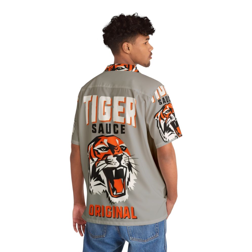 Spicy Hawaiian Shirt featuring Tiger Sauce Branding - People Back