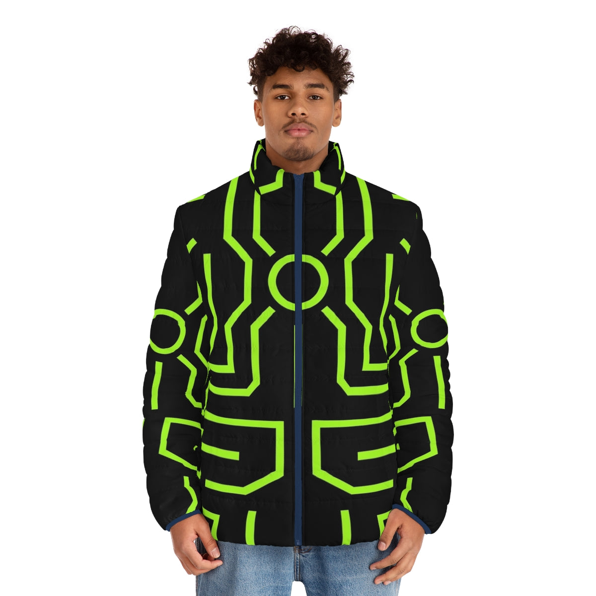 Upgrade Puffer Jacket with Ben 10 circuit board and alien force design - men front