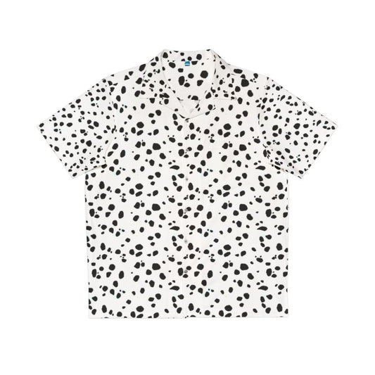 Cute Hawaiian shirt with dalmatian dog spots and dots print