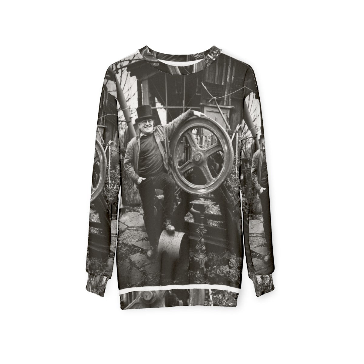 Fred Dibnah Steeplejack Industrial Sweatshirt - hanging