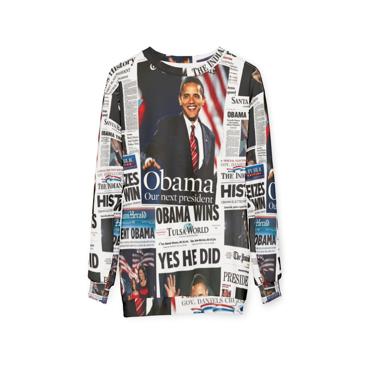 Obama 2008 Commemorative Historic Election Sweatshirt - hanging