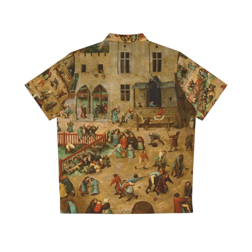 Pieter Bruegel's 'Children's Games' depicted on a Hawaiian shirt - Back