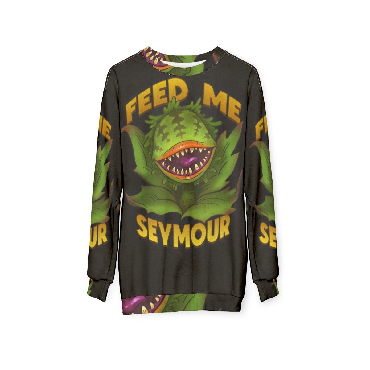 Big Bad Mother Sweatshirt featuring Audrey II from Little Shop of Horrors - hanging