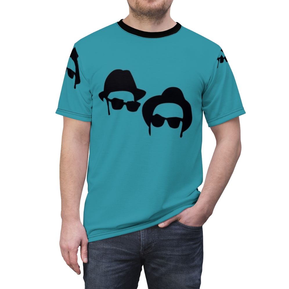 Legendary Blues Brothers Inspired AOP T-shirt featuring Jake and Elwood - men front