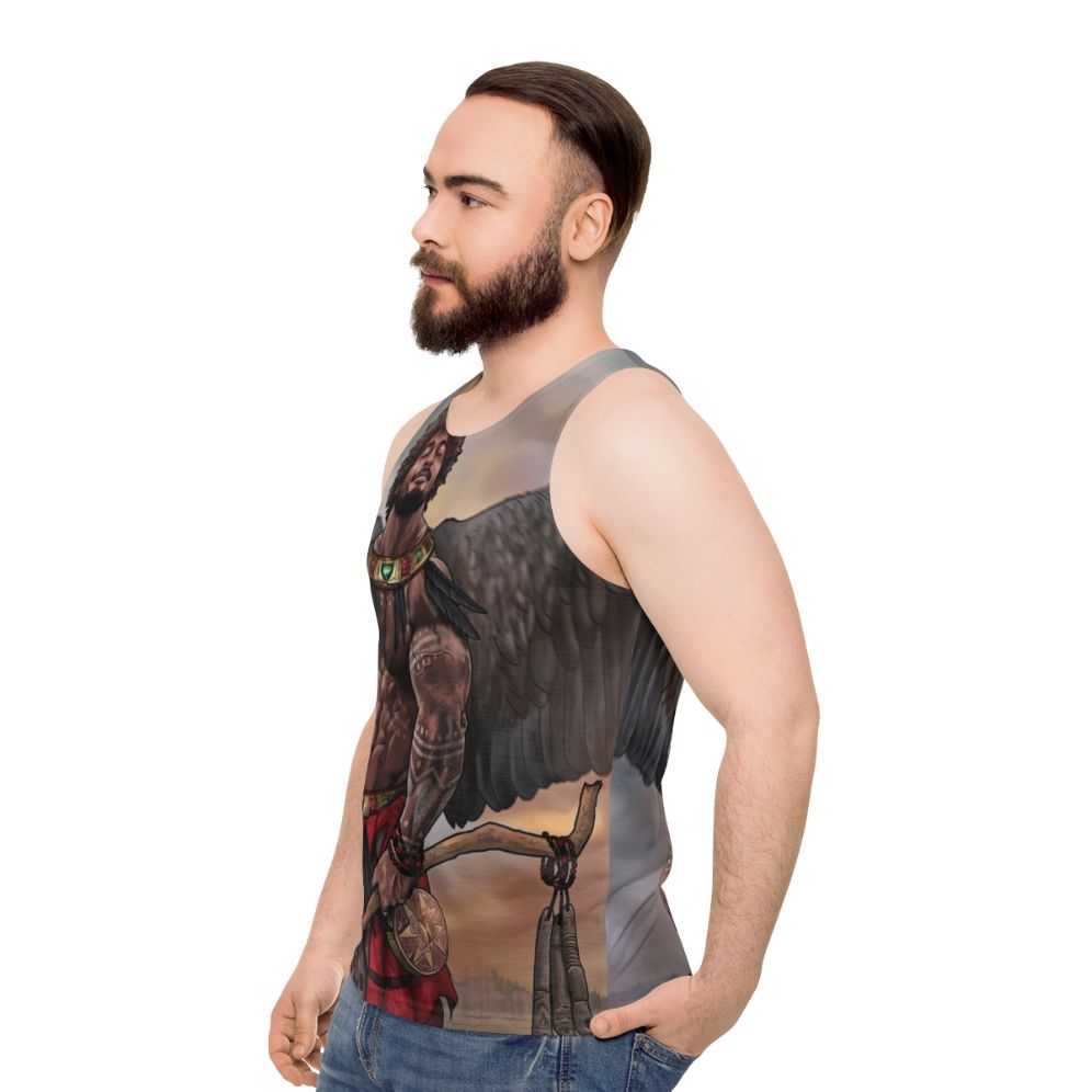 Unisex gay pride muscle fit tank top - men side