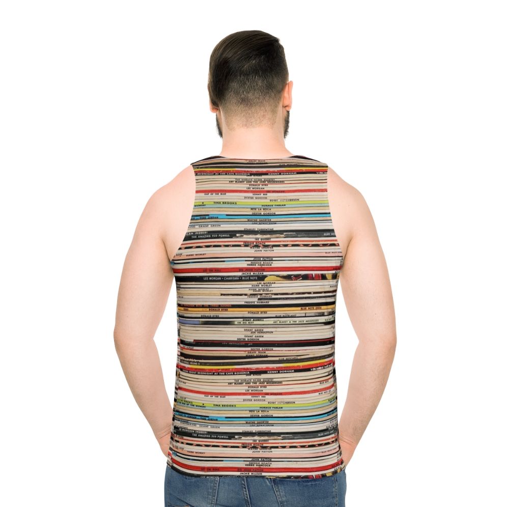 Blue Note Vinyl Records Inspired Unisex Tank Top - men back