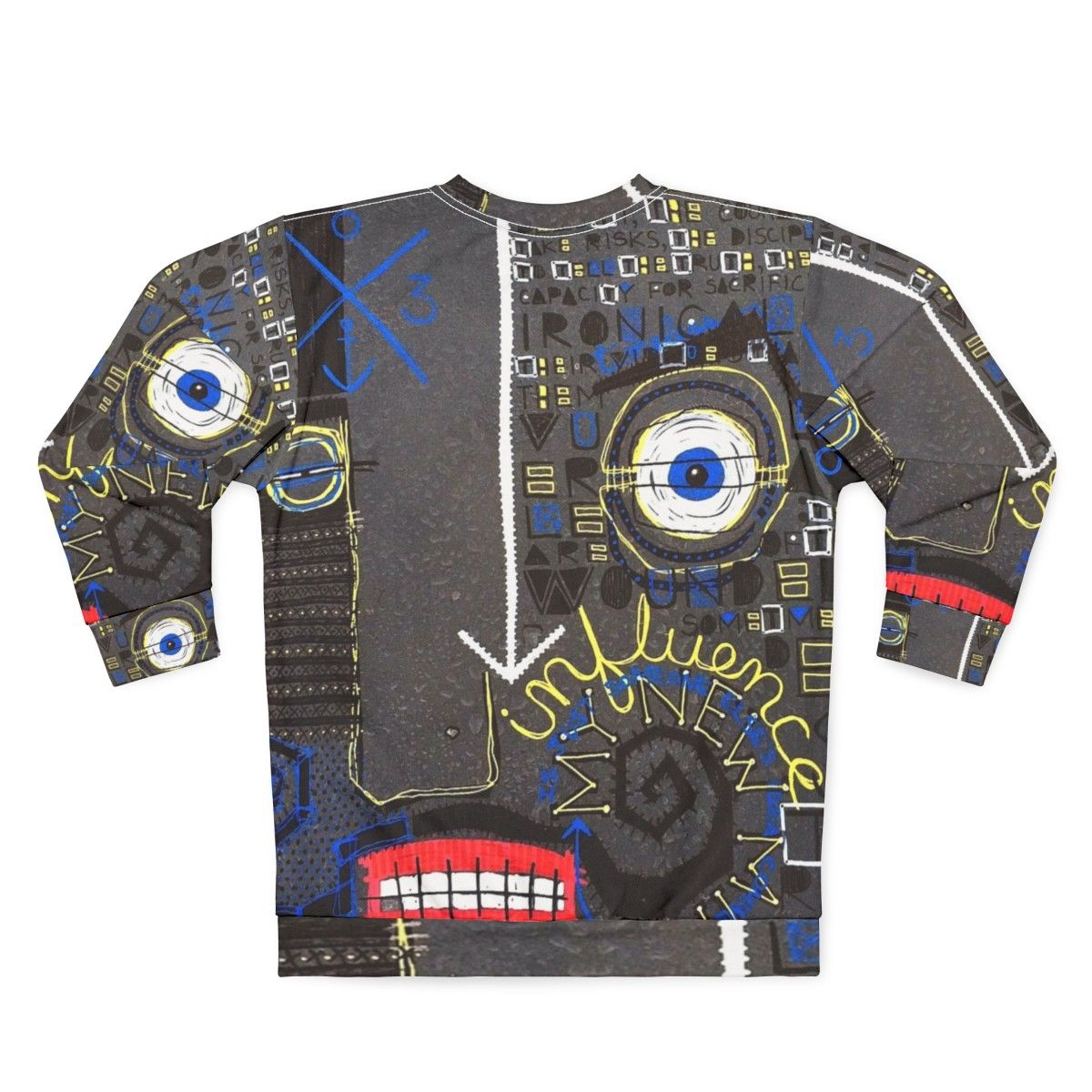 Influence Basquiat Style Abstract Art Sweatshirt - Back