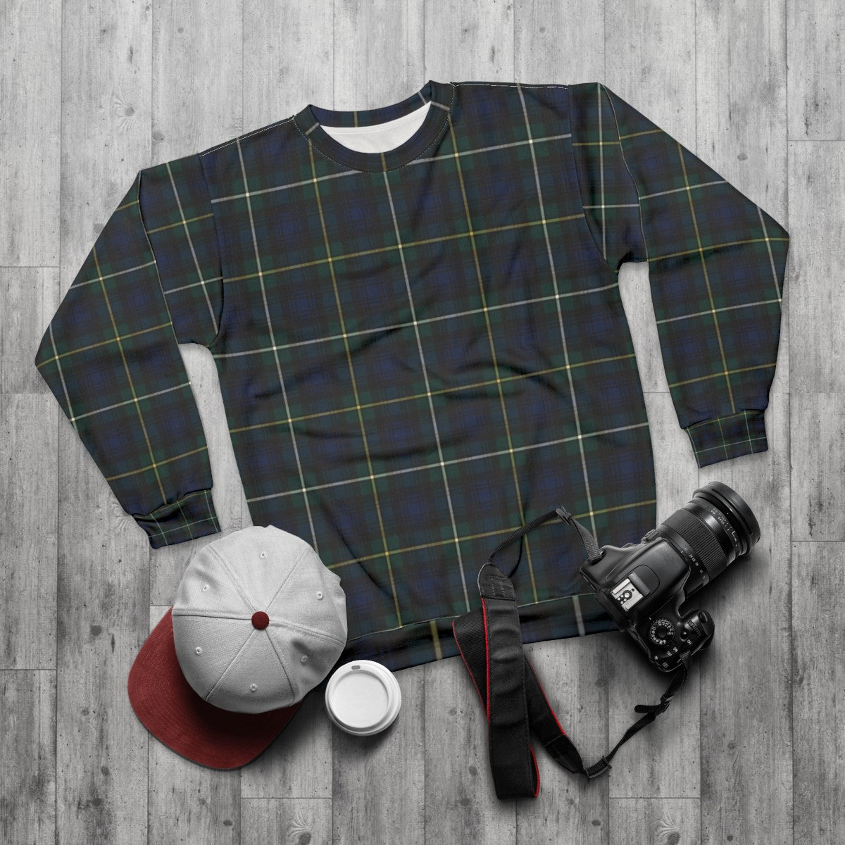 Clan Campbell Tartan Sweatshirt - flat lay