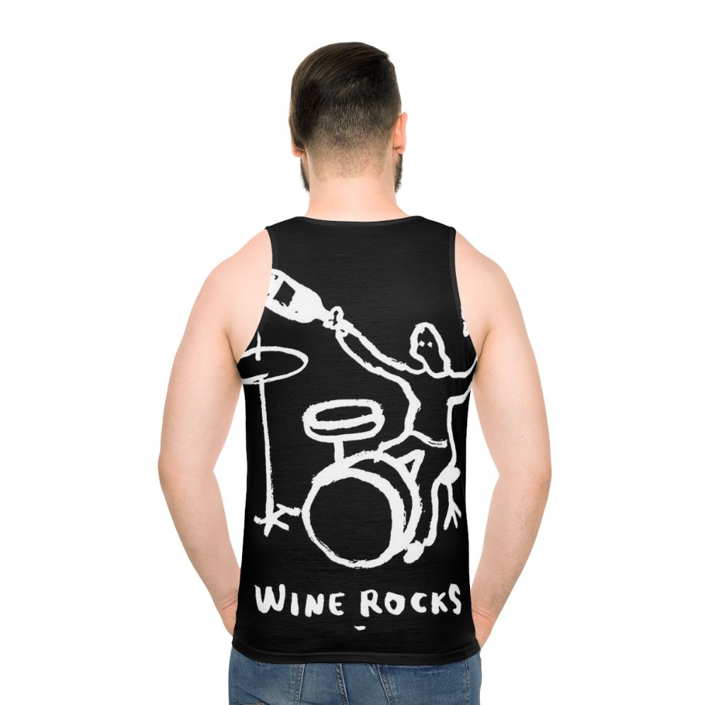 Unisex tank top with rock music-inspired design - men back