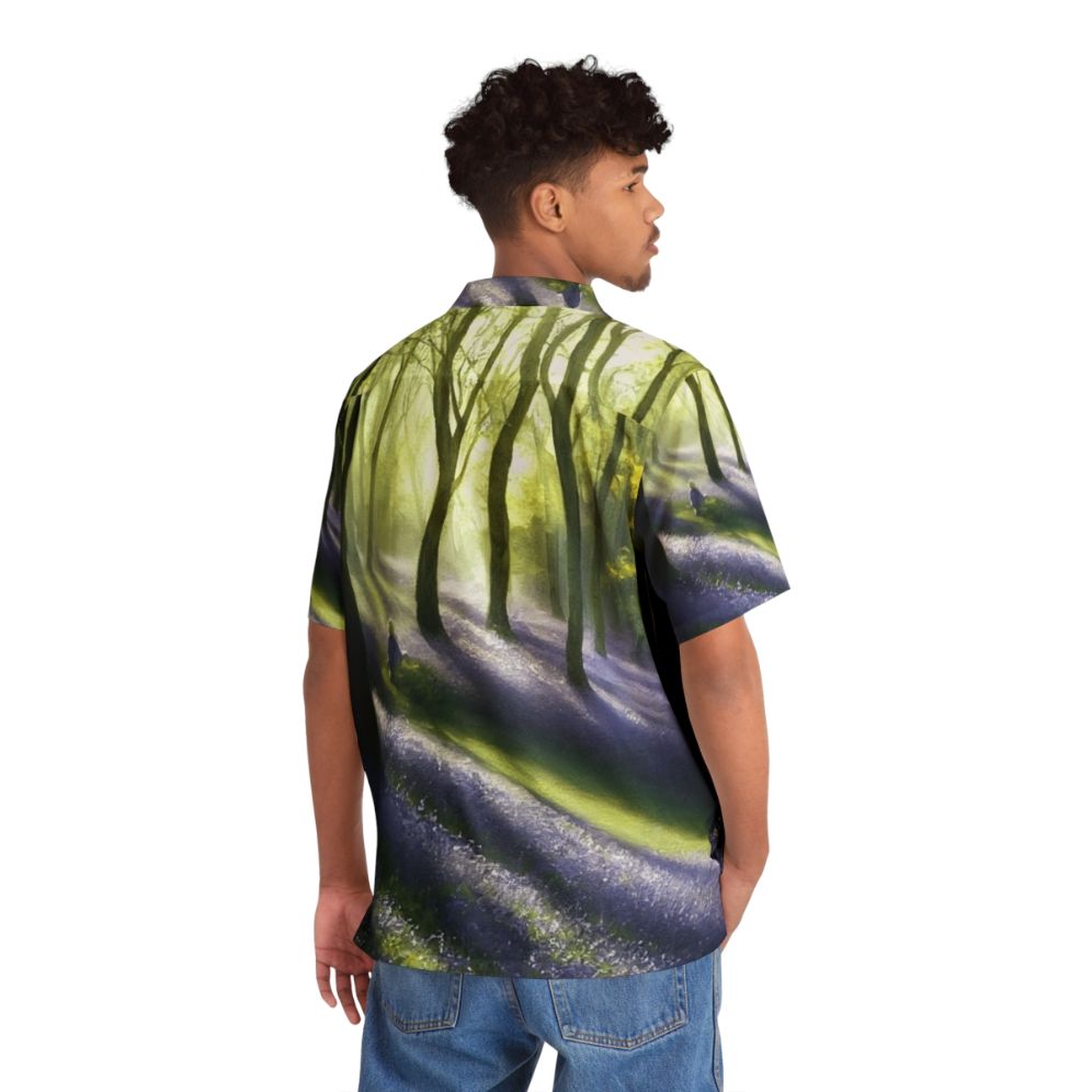 Watercolor Blue Bell Hawaiian Shirt - People Back