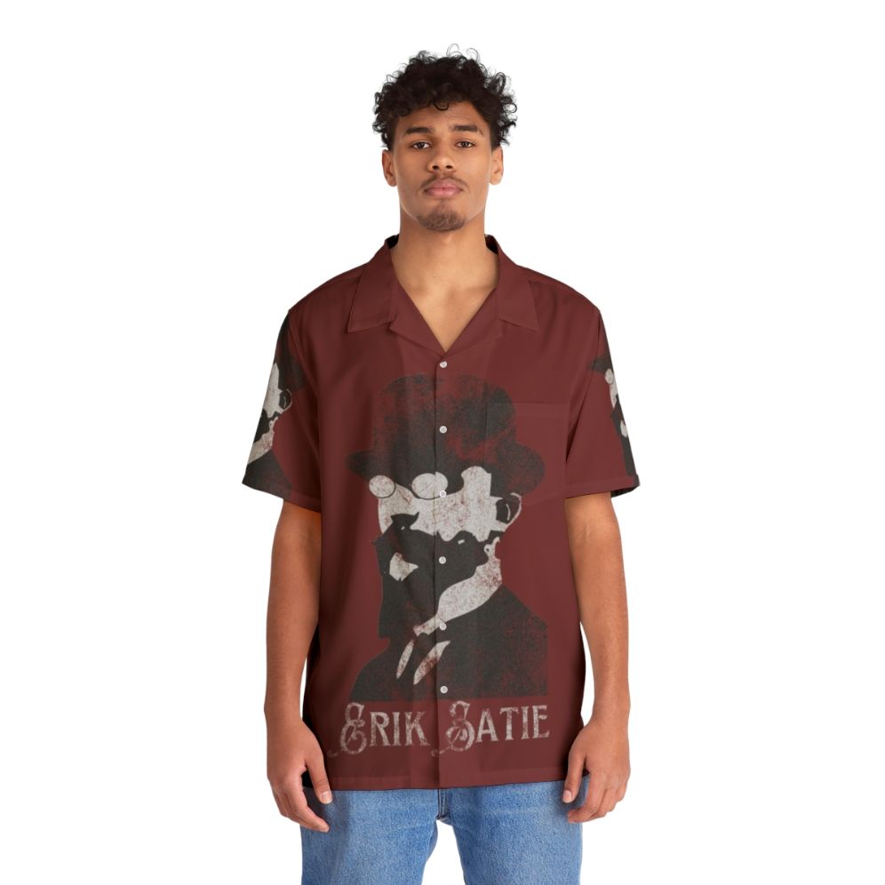 Erik Satie Hawaiian Shirt with Musical Motifs - People Front