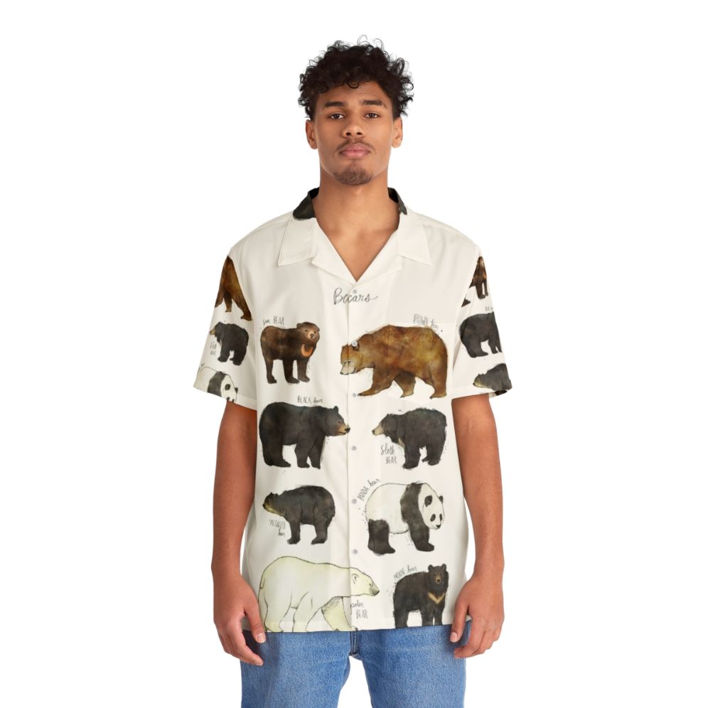 Bears Hawaiian Shirt with Nature Inspired Print - People Front