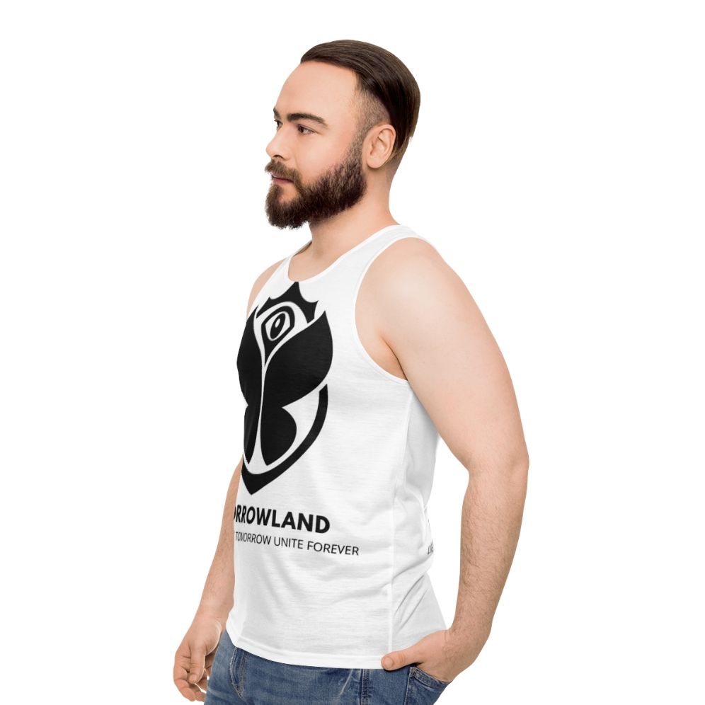 Tomorrowland Unisex Tank Top with EDM Festival Design - men side