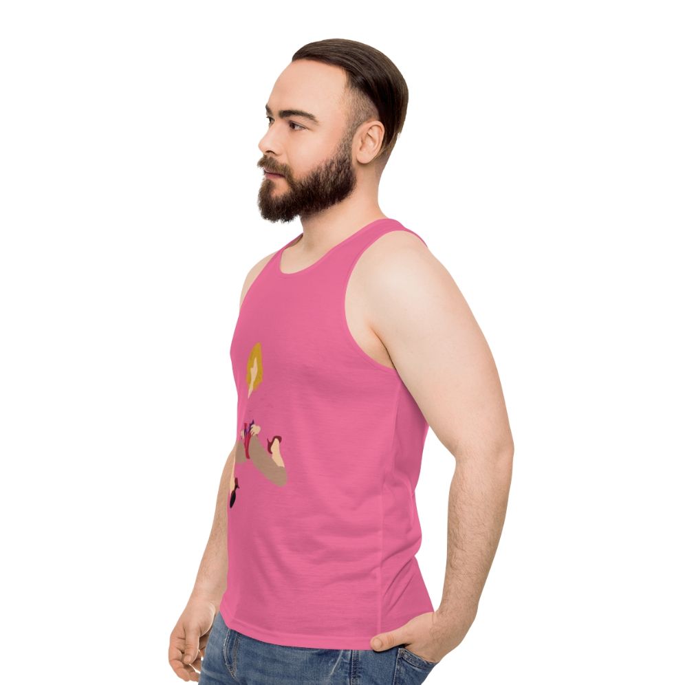 Madonna "Hung Up" Pantone Pink Unisex Tank Top - men side