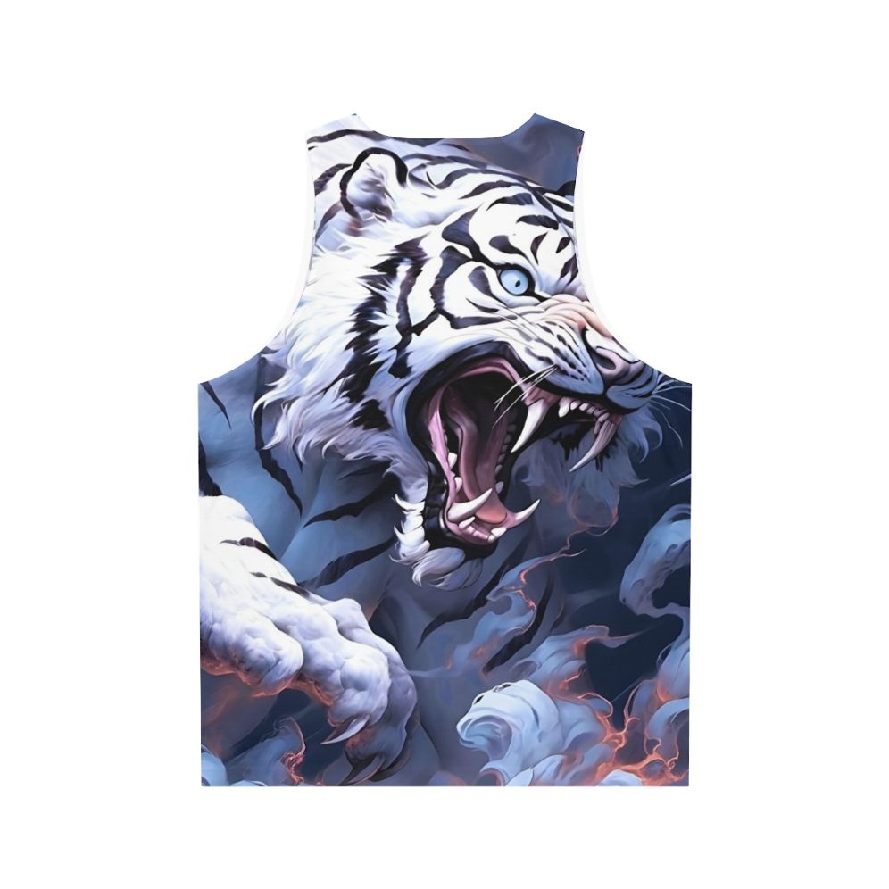 White tiger legendary animal unisex tank top - Back