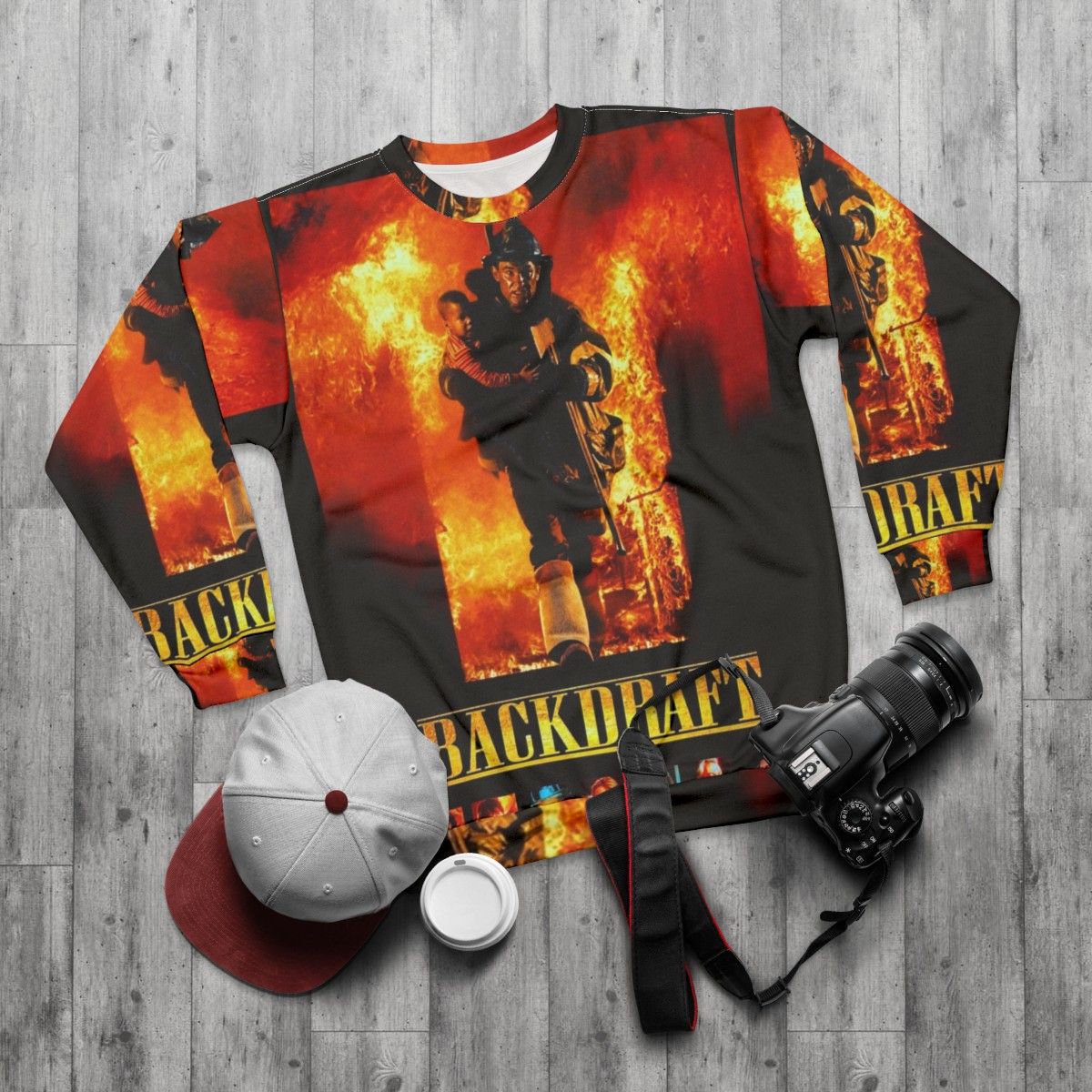 Backdraft 1991 Sweatshirt featuring Robert De Niro - flat lay