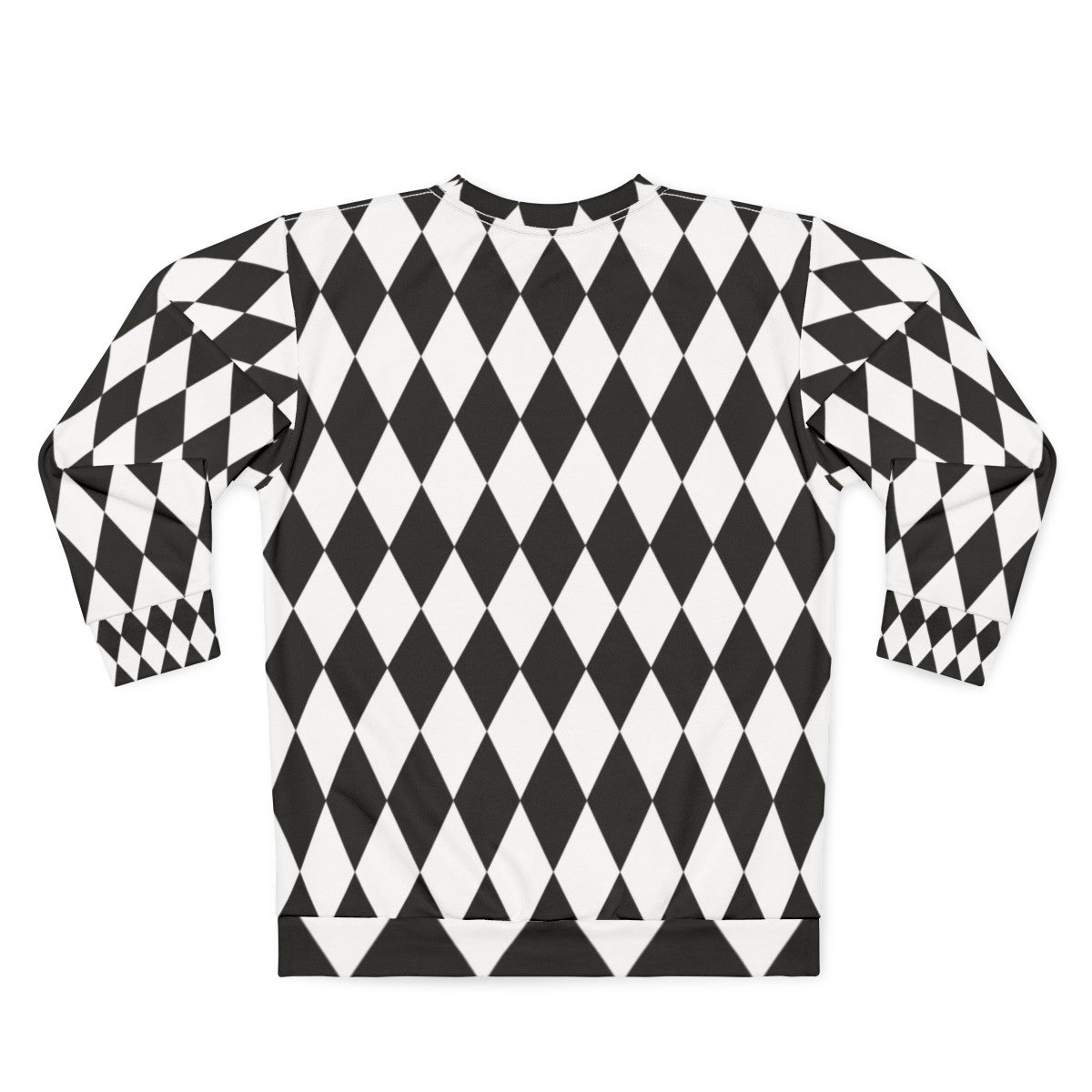 Harlequin diamond pattern black and white sweatshirt - Back