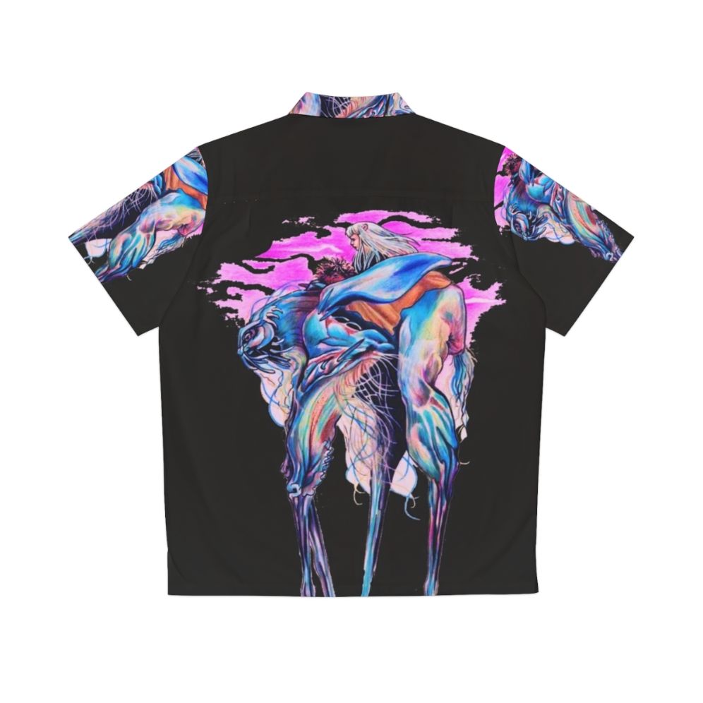 Dark Crystal inspired Hawaiian shirt with fantasy graphics - Back