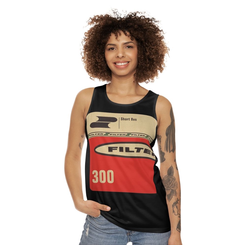 Filter Short Bus Unisex Industrial Metal Music Tank Top - women