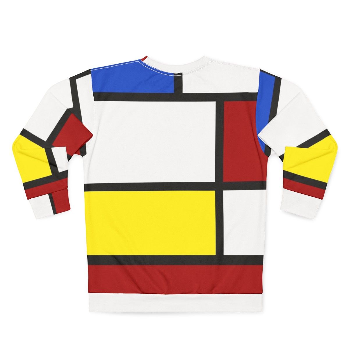 Retro 60s mod style sweatshirt in white, red, and yellow - Back