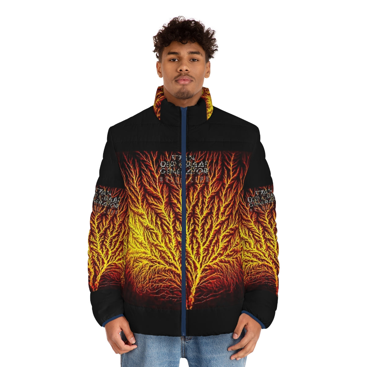 Van Der Graaf Generator 'Still Life' Puffer Jacket featuring progressive rock album artwork - men front