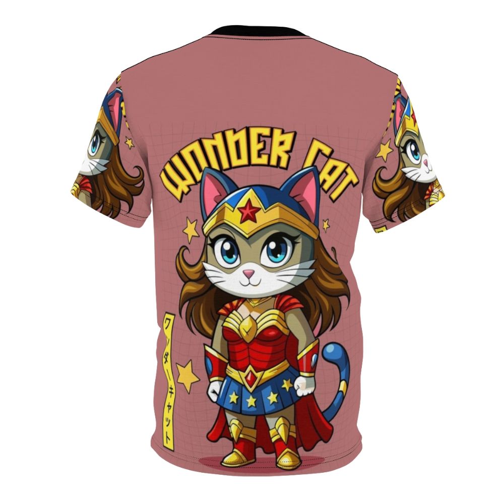 Illustration of a magical cat superhero wearing a Japanese-inspired costume - Back