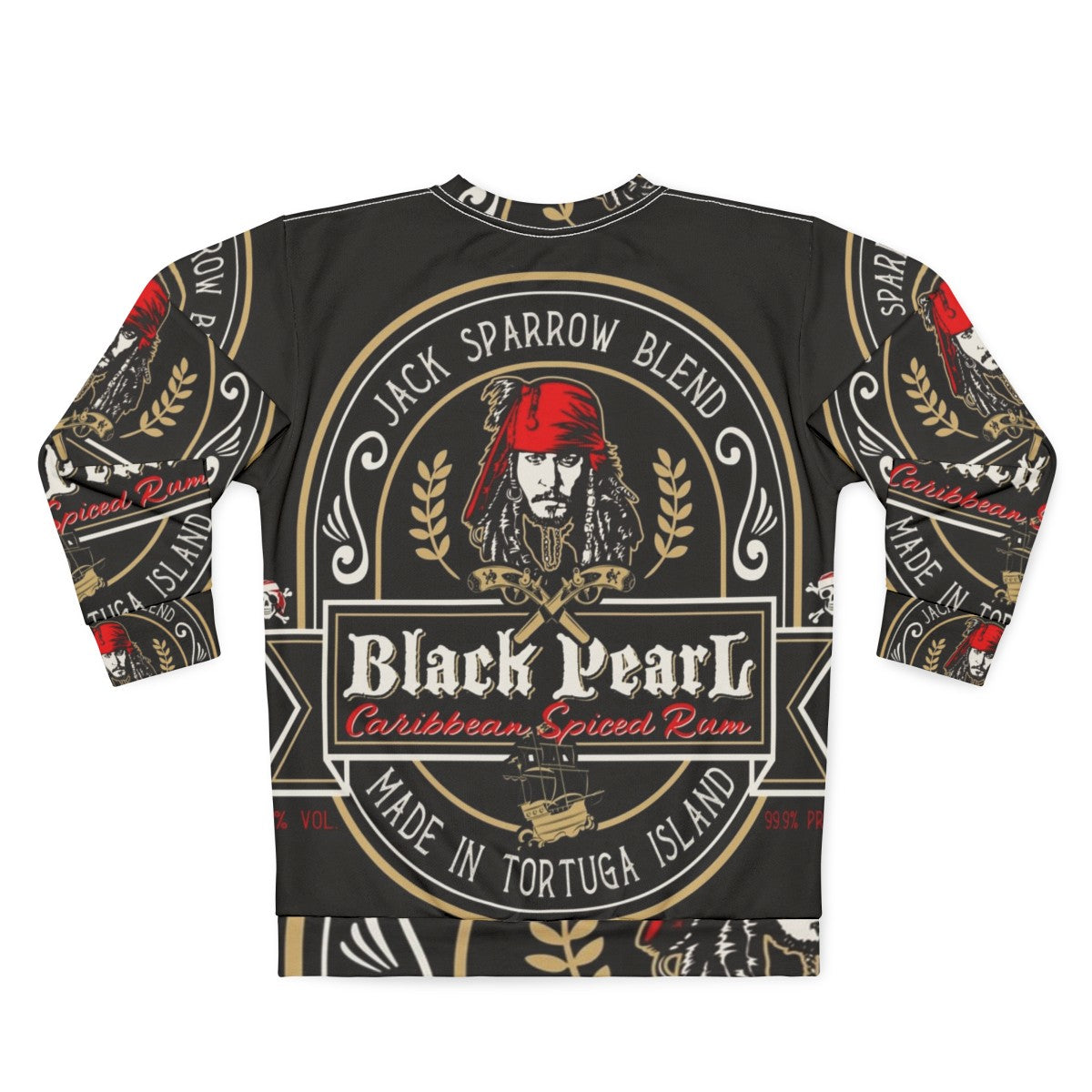 Black rum sweatshirt with pirate graphics - Back