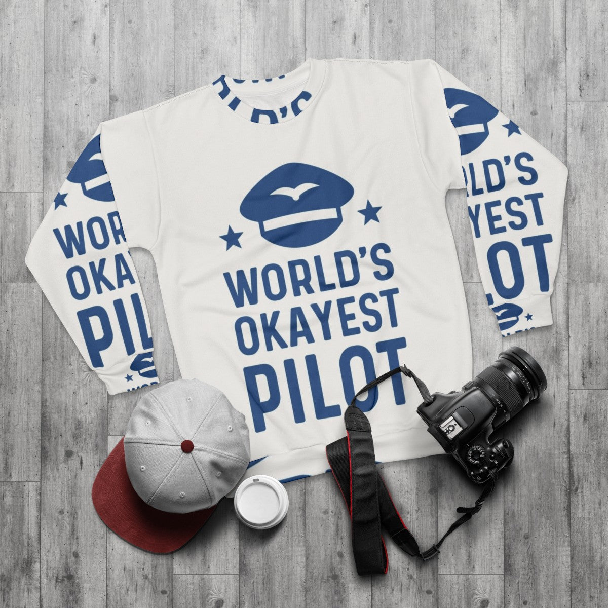 Worlds Okayest Engineer Sweatshirt - flat lay