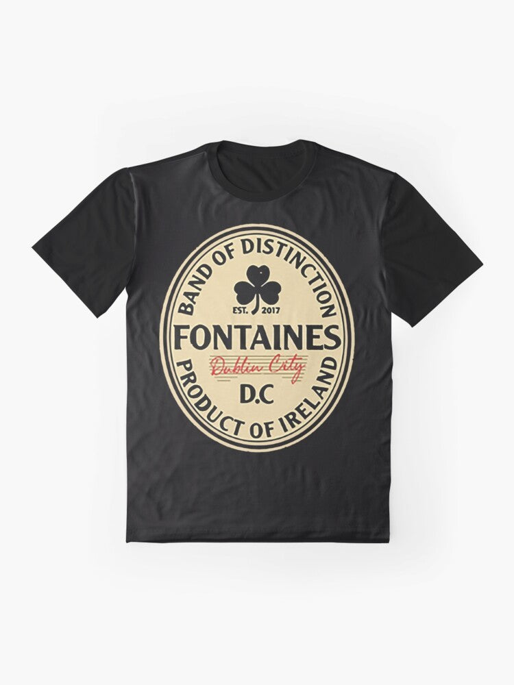 Fontaines DC Graphic T-Shirt with Indie Rock Band Logo - Flat lay