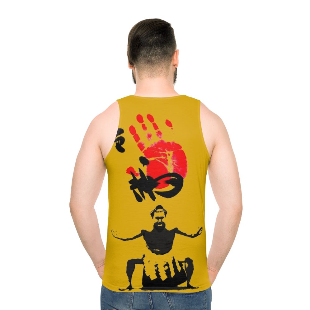 Japanese sumo wrestler unisex tank top - men back