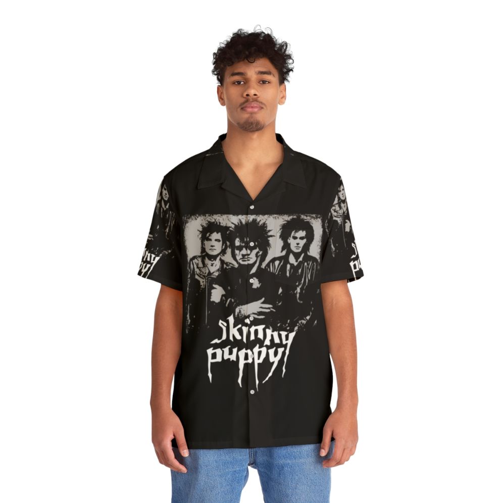 Skinny Puppy inspired dark Hawaiian shirt - People Front