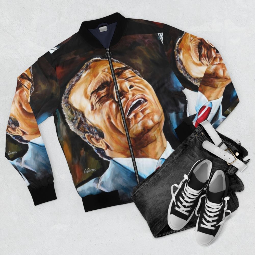 Stelios Kazantzidis Greek Music Bomber Jacket - Flat lay