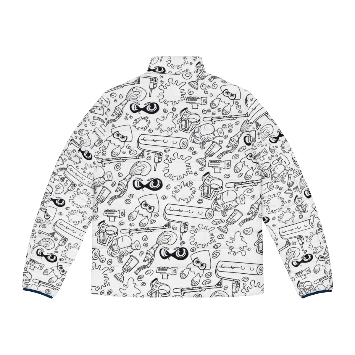 Splat N Guns Splatoon Puffer Jacket featuring Splatoon characters and colors - Back