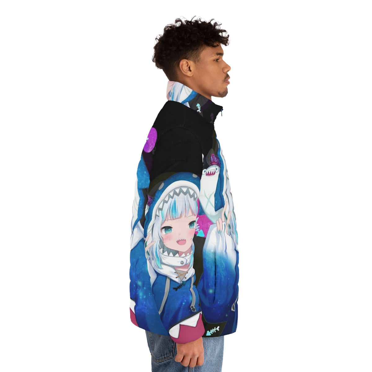 Gawr Gura Hololive EN vtuber anime inspired puffer jacket - men side right