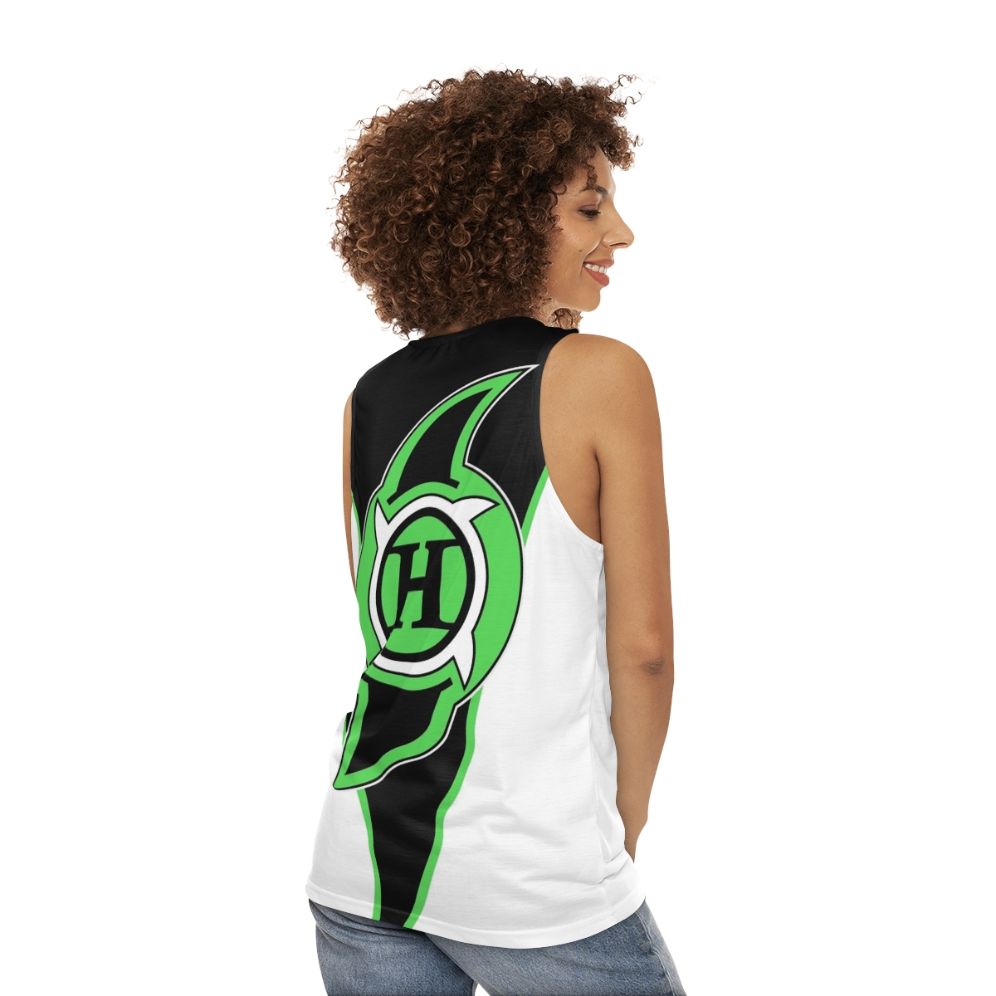 Unisex superhero wrestling tank top - women back