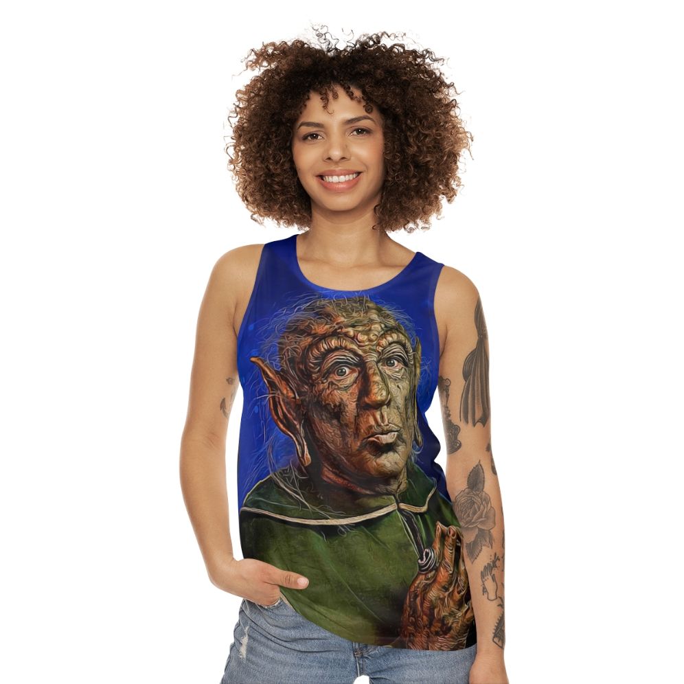 Unisex yogurt-inspired sci-fi parody tank top - women