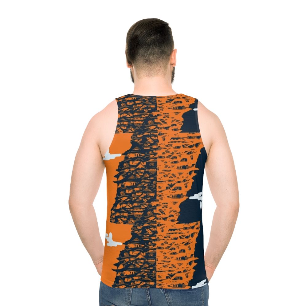 Houses Unisex Tank Top with Asian-Inspired Pattern - men back