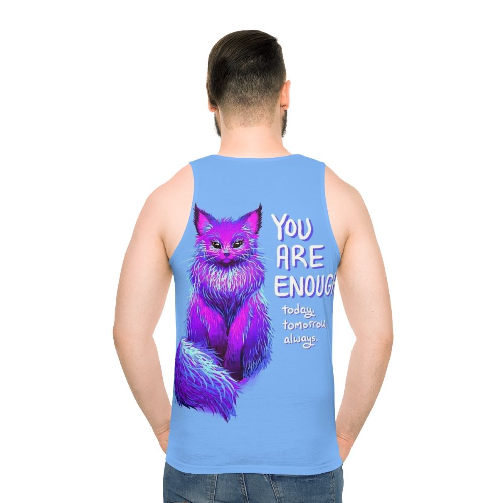 Magical Maine Coon Cat Unisex Tank Top for Mental Health and Self-Love - men back