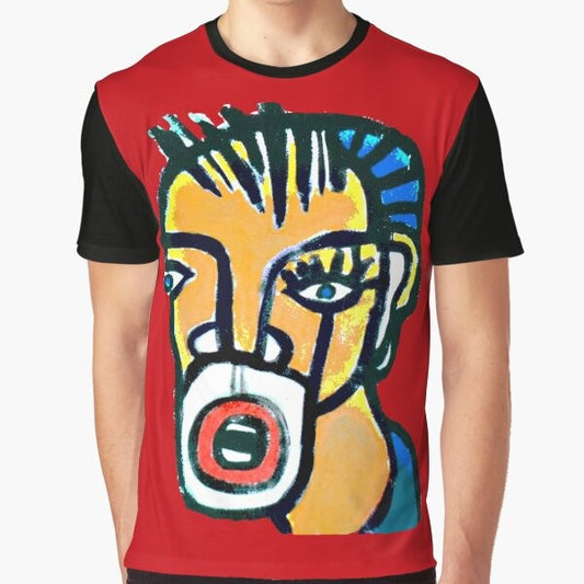 Urban graphic tee with COMMON MAN street art design